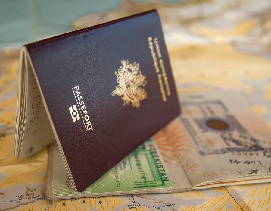 Passport and stamps